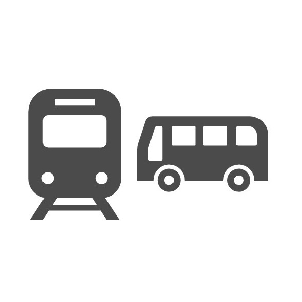 鉄道とバスのピクトグラムの画像